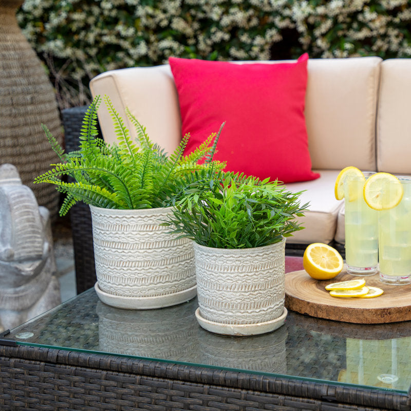 Modern Indoor or Outdoor Ceramic Planter (Set of 2)
