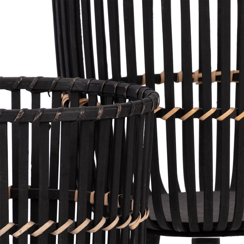 Raised Wicker and Bamboo Planters (Set of 2)
