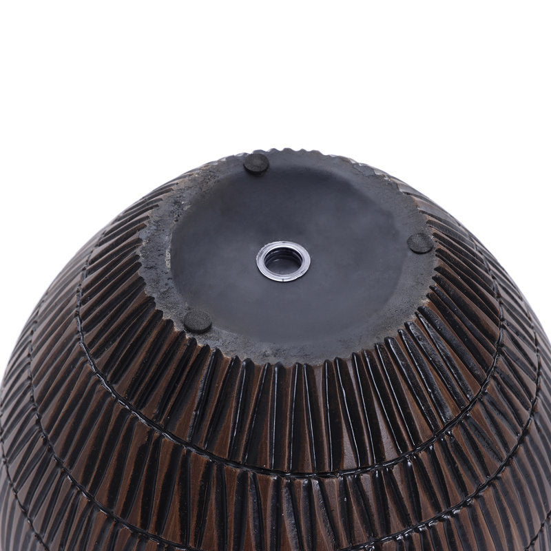 Brown V-Pattern Polyresin Round