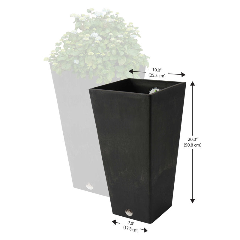 Cara Composite Pot Planter Set with Water Trays (Set of 2)