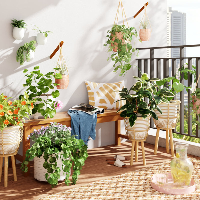 Set of 2 Wicker Planters - 12" x 12" x 22"